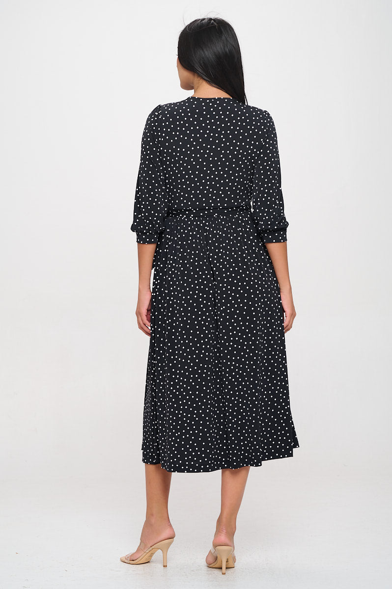 Hadley Three Quarter Sleeve Full Wrap Dress