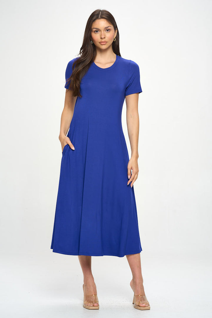 Jenesis Crewneck T-Shirt A-line Dress with Pockets