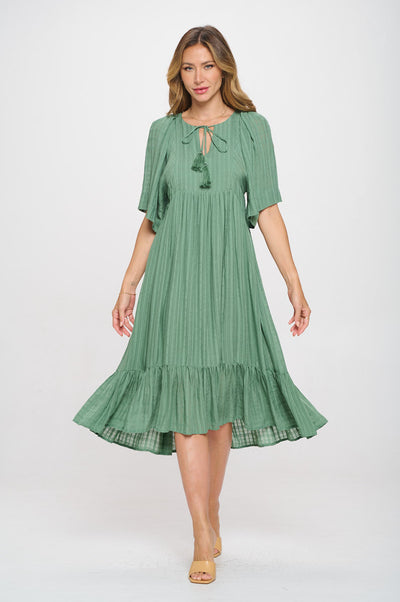 Everly Flowy Tiered Dress with Tassels