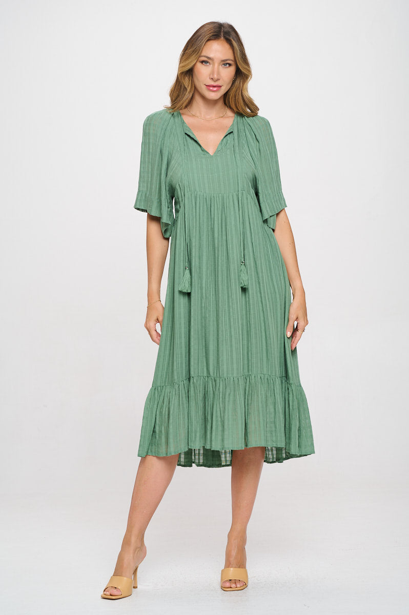 Everly Flowy Tiered Dress with Tassels