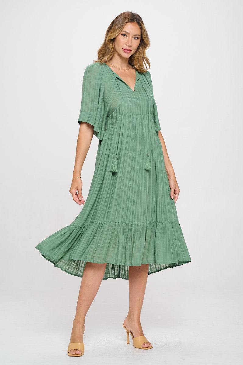 Everly Flowy Tiered Dress with Tassels