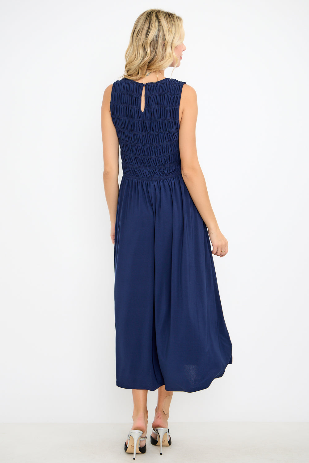 Elowen Smocked Bodice Knit Midi Dress