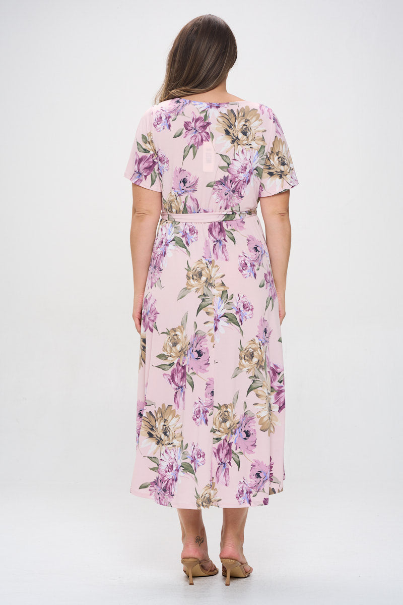 Image of West K Georgia Plus Size Wrap Dress Light Purple Floral