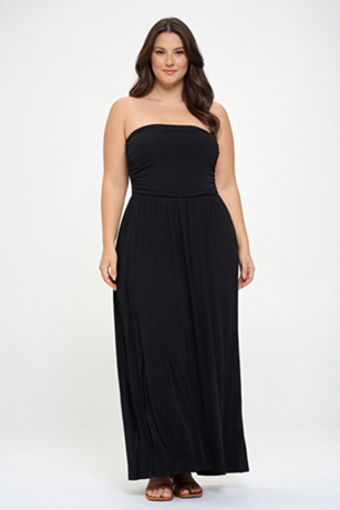 Plus Size Strapless Maxi Dress