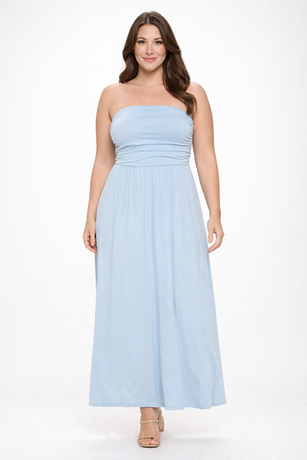 Plus Size Strapless Maxi Dress