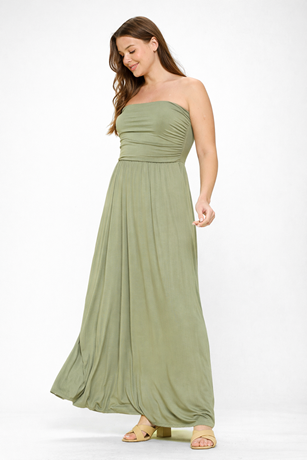 Plus Size Strapless Maxi Dress