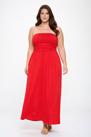 Plus Size Strapless Maxi Dress