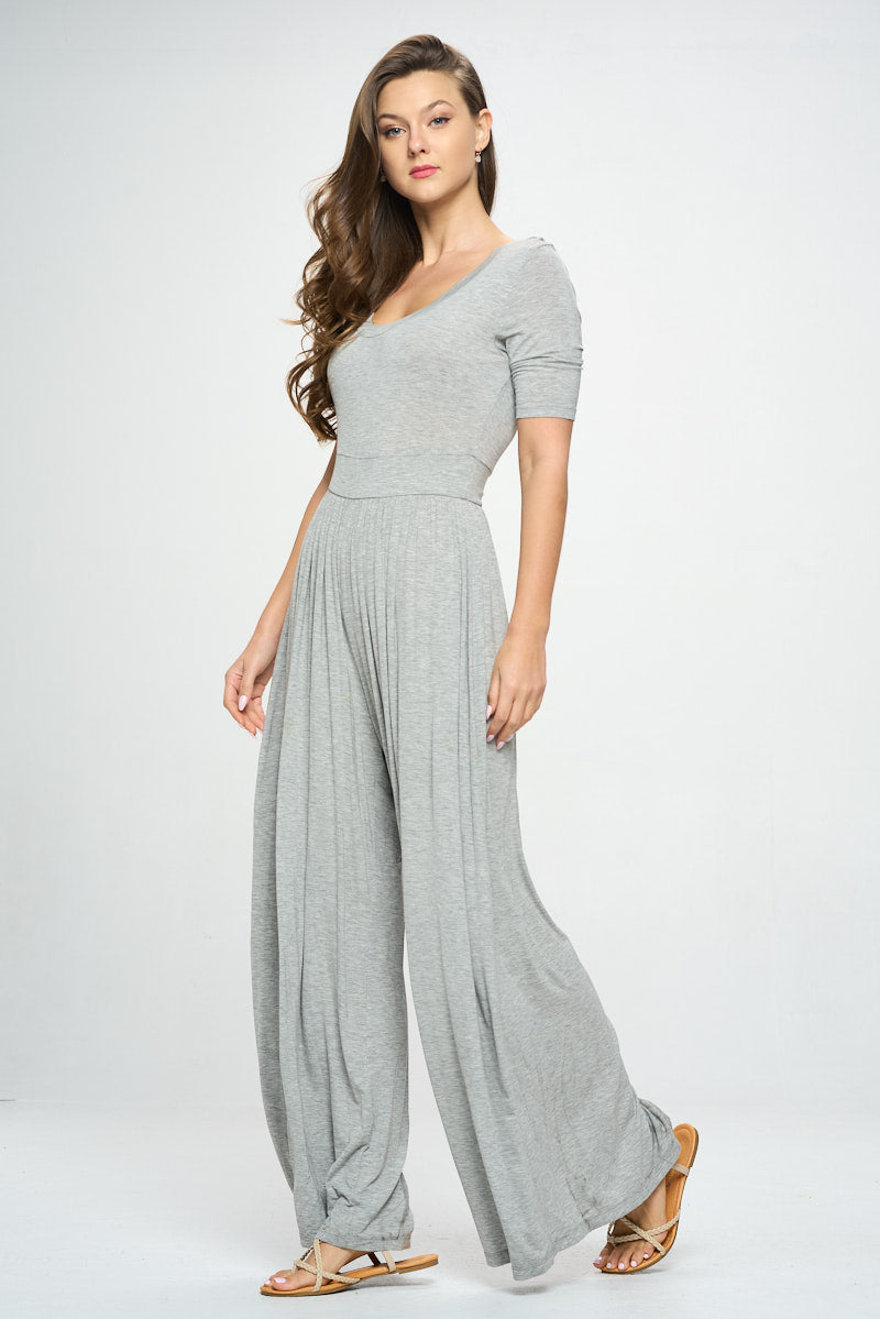 Jana Short Sleeve Knit Jumpsuit