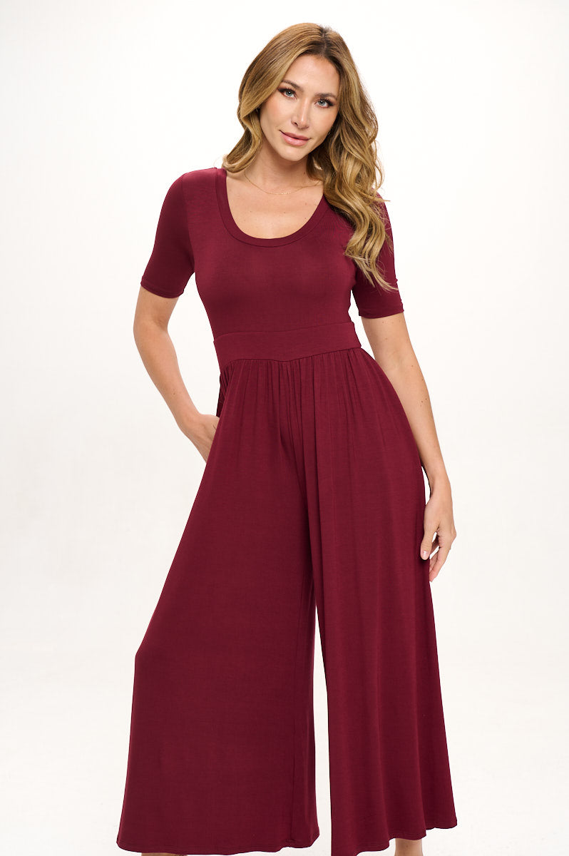 Jana Short Sleeve Knit Jumpsuit