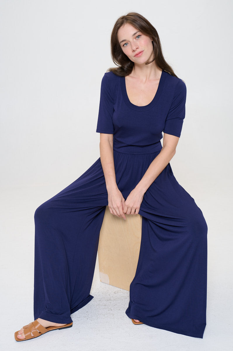 Jana Short Sleeve Knit Jumpsuit