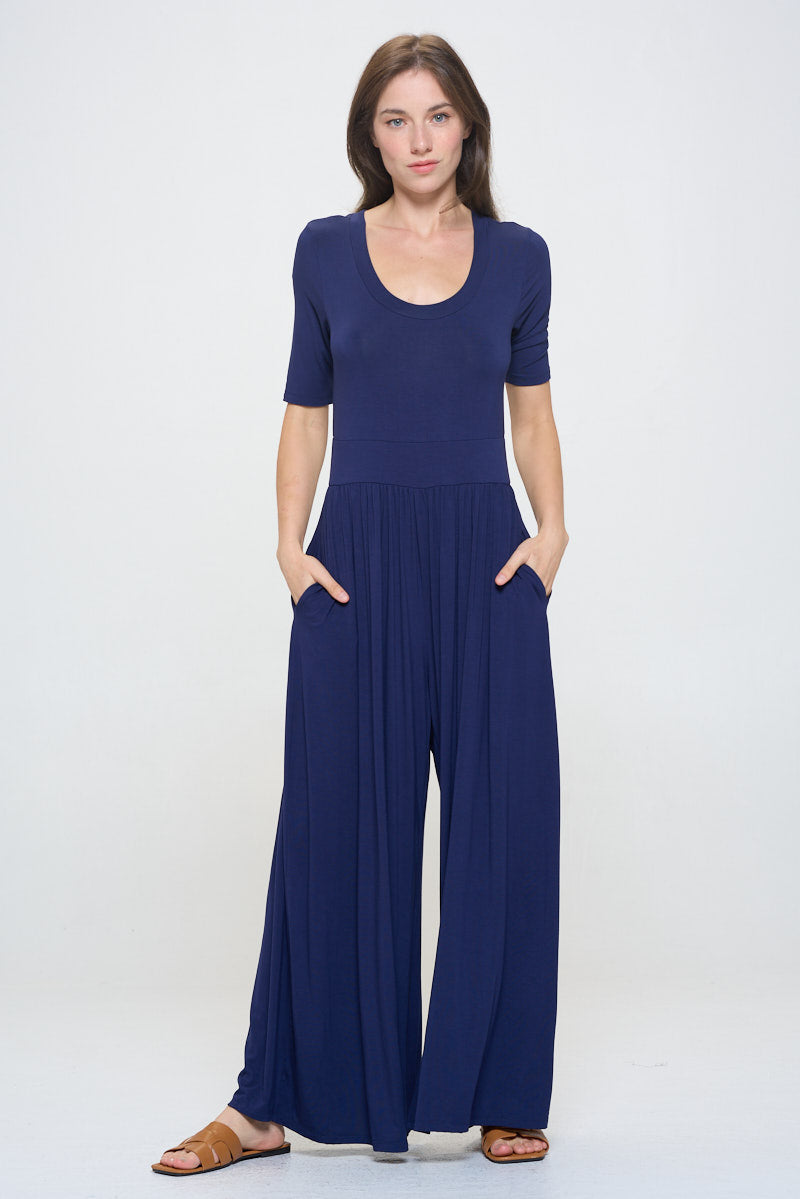 Jana Short Sleeve Knit Jumpsuit