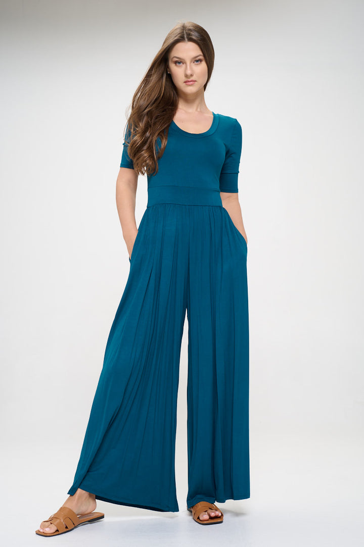 Jana Short Sleeve Knit Jumpsuit