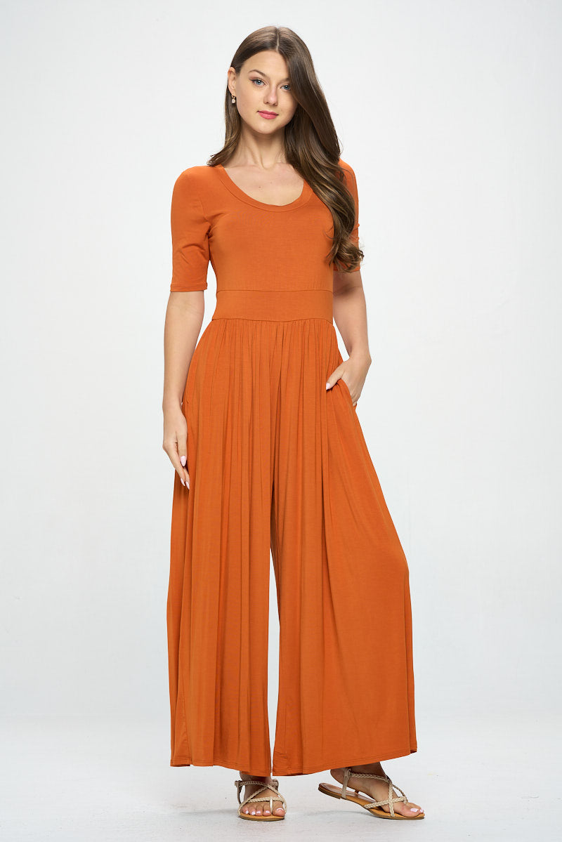 Jana Short Sleeve Knit Jumpsuit