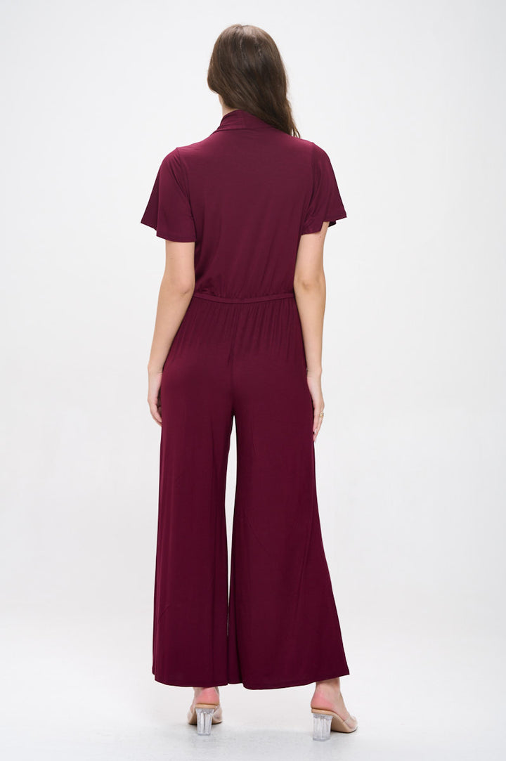 Tiffany Flutter Sleeve Knit Jumpsuit