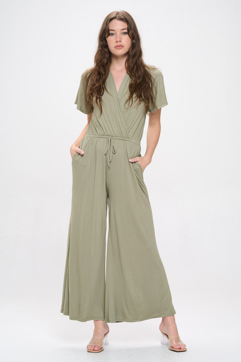 Tiffany Flutter Sleeve Knit Jumpsuit