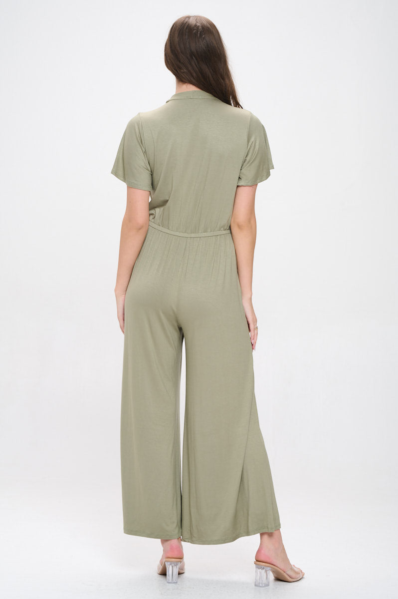 Tiffany Flutter Sleeve Knit Jumpsuit