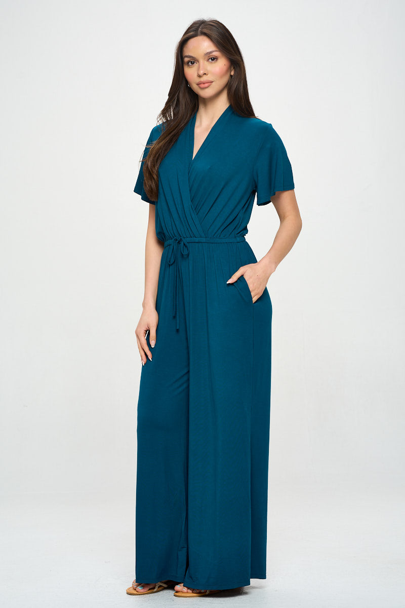 Tiffany Flutter Sleeve Knit Jumpsuit