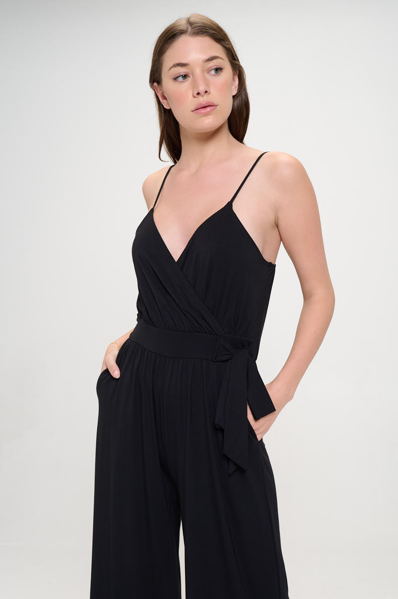 Bridget Side Tie Strappy Jumpsuit w/ Pockets