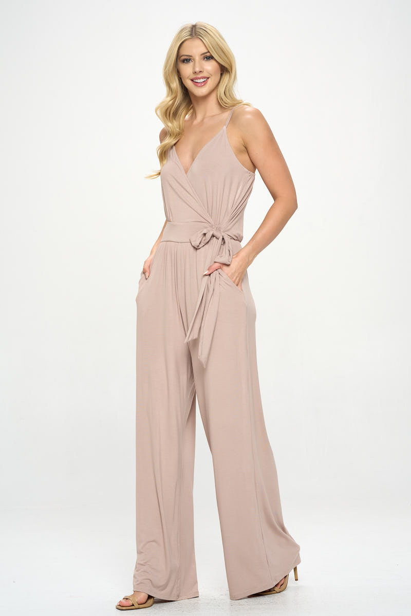 Bridget Side Tie Strappy Jumpsuit w/ Pockets