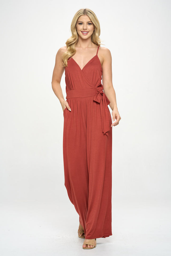 Bridget Side Tie Strappy Jumpsuit w/ Pockets