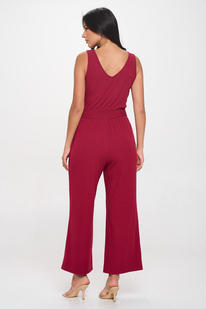 Brooklyn Ribbed V-Neck Tank Jumpsuit