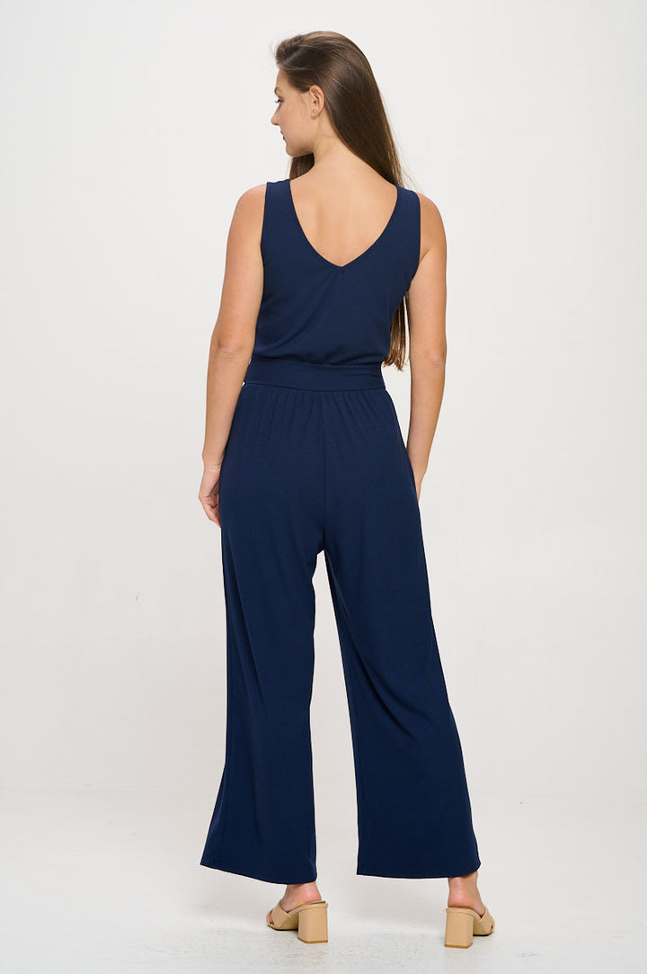 Brooklyn Ribbed V-Neck Tank Jumpsuit