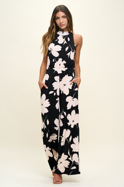 Rakkiss™ Floral Halter Neck Jumpsuit