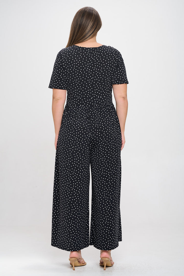 Jana Plus Size Short Sleeve Knit Jumpsuit