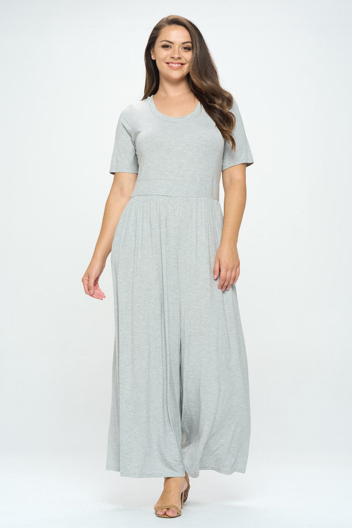 Jana Plus Size Short Sleeve Knit Jumpsuit