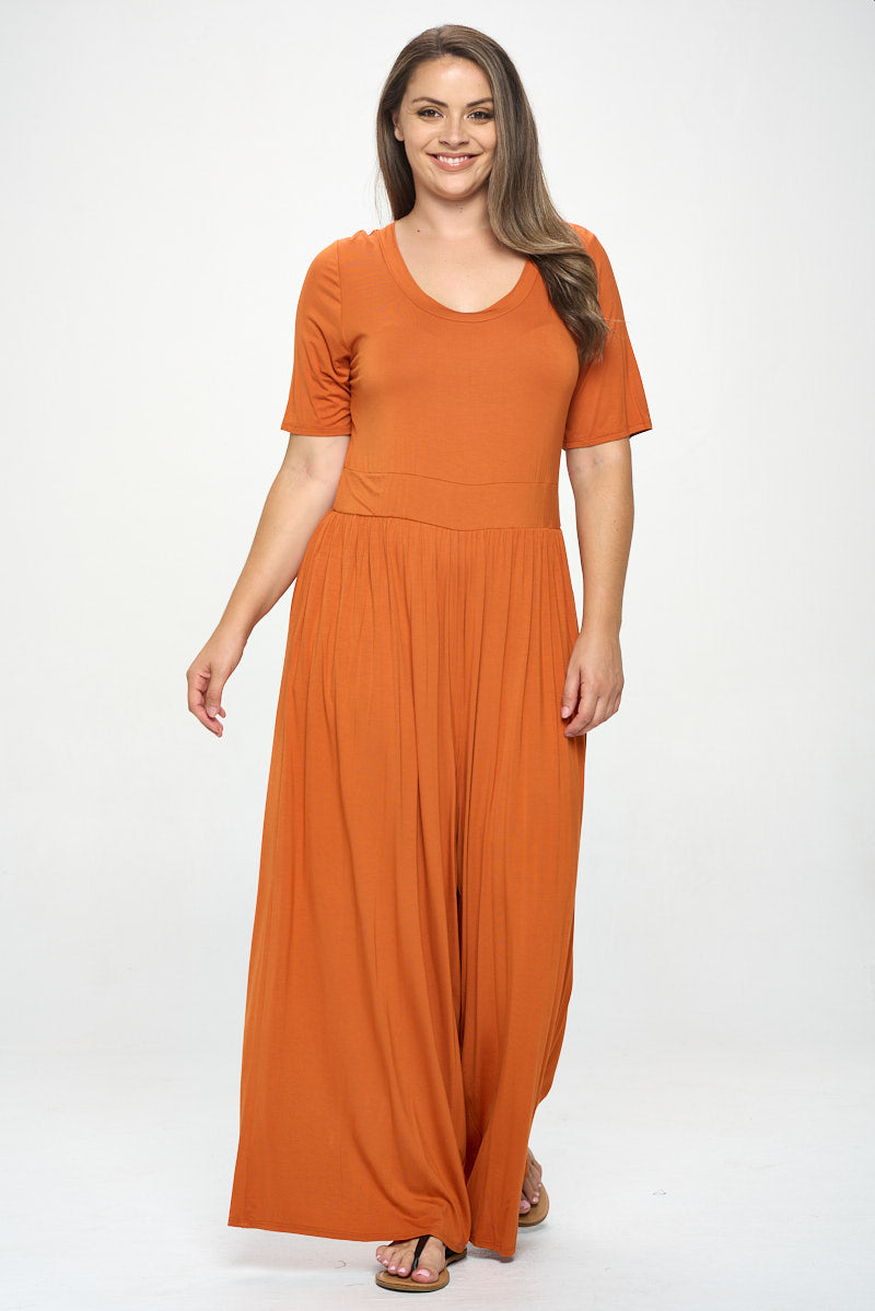 Jana Plus Size Short Sleeve Knit Jumpsuit