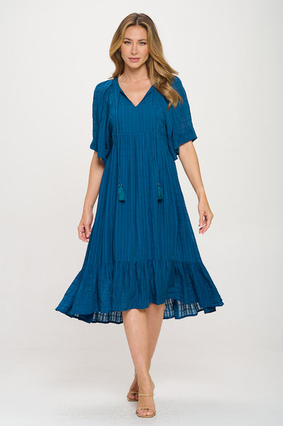 Everly Flowy Tiered Dress with Tassels