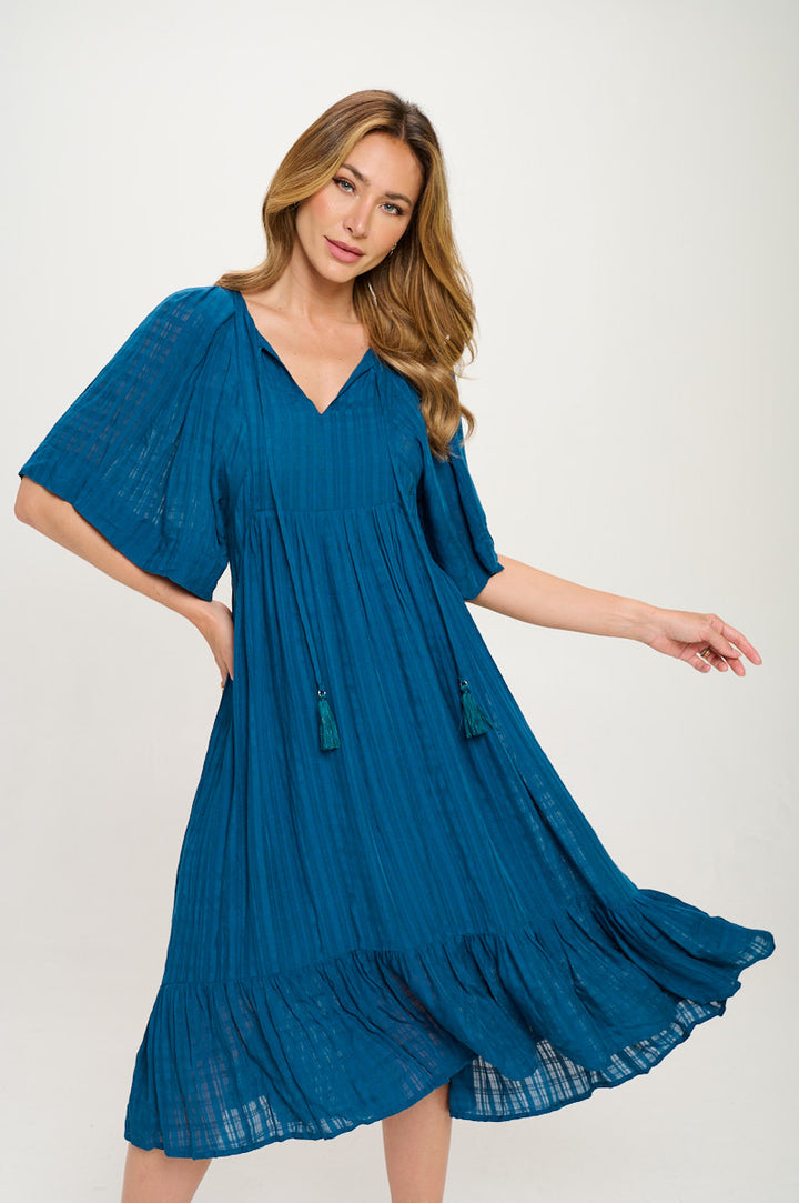 Everly Flowy Tiered Dress with Tassels