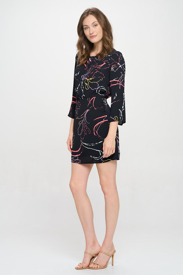 Sasha Twist Neck Long Sleeve Mini Dress