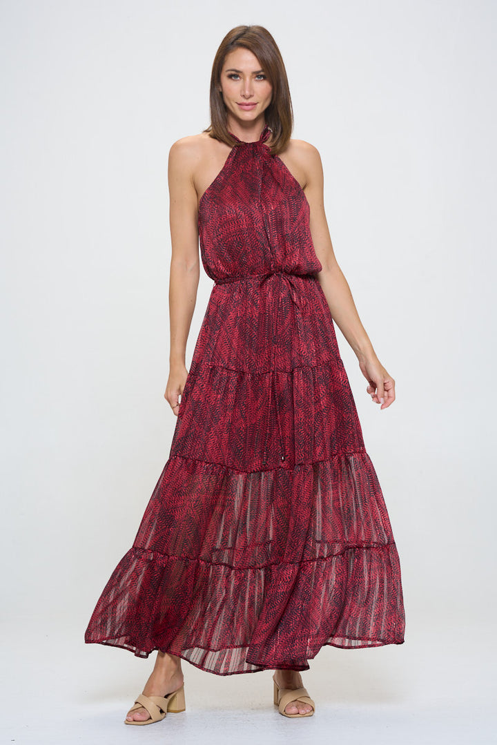 Alexis Tiered Halter Maxi