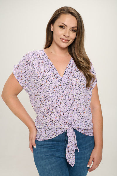 Ana Plus Size Tie Front Top