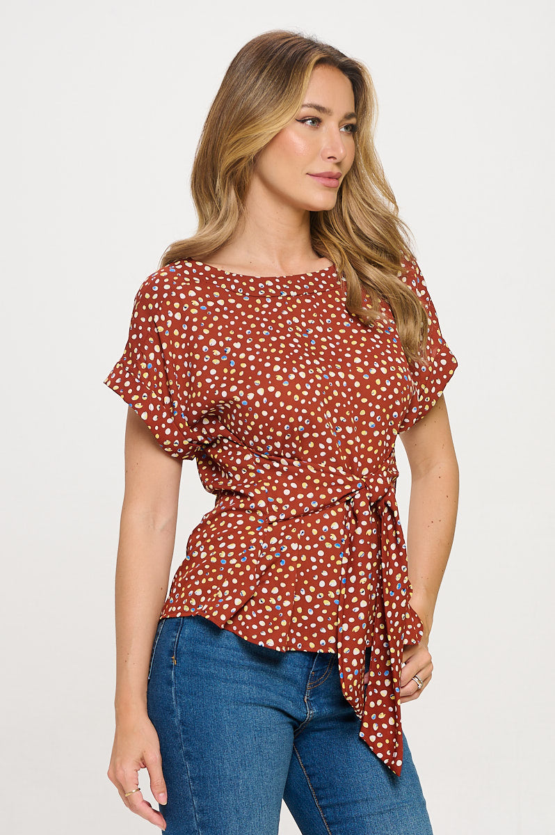 Bailey Tie Front Dolman Blouse