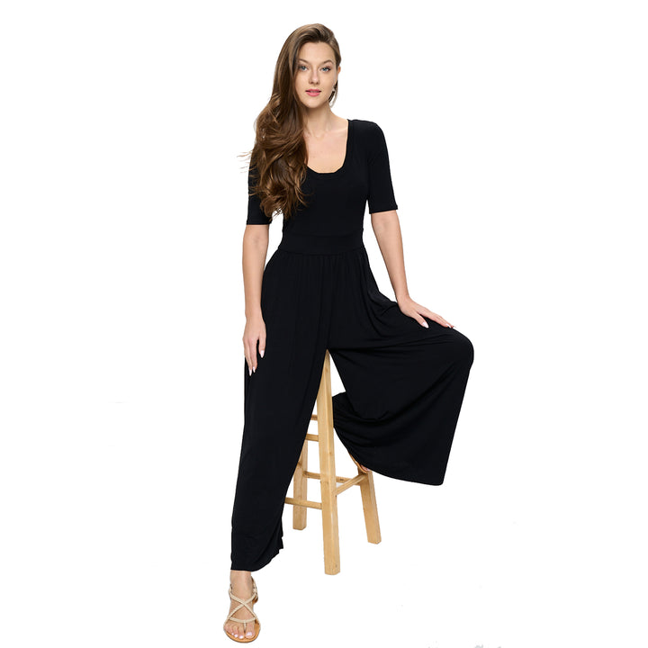 Jana Short Sleeve Knit Jumpsuit