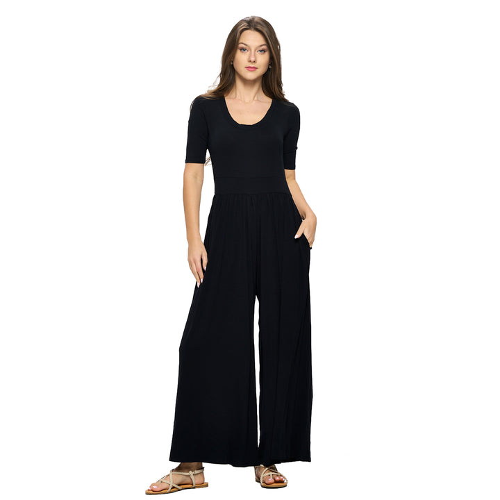 Jana Short Sleeve Knit Jumpsuit