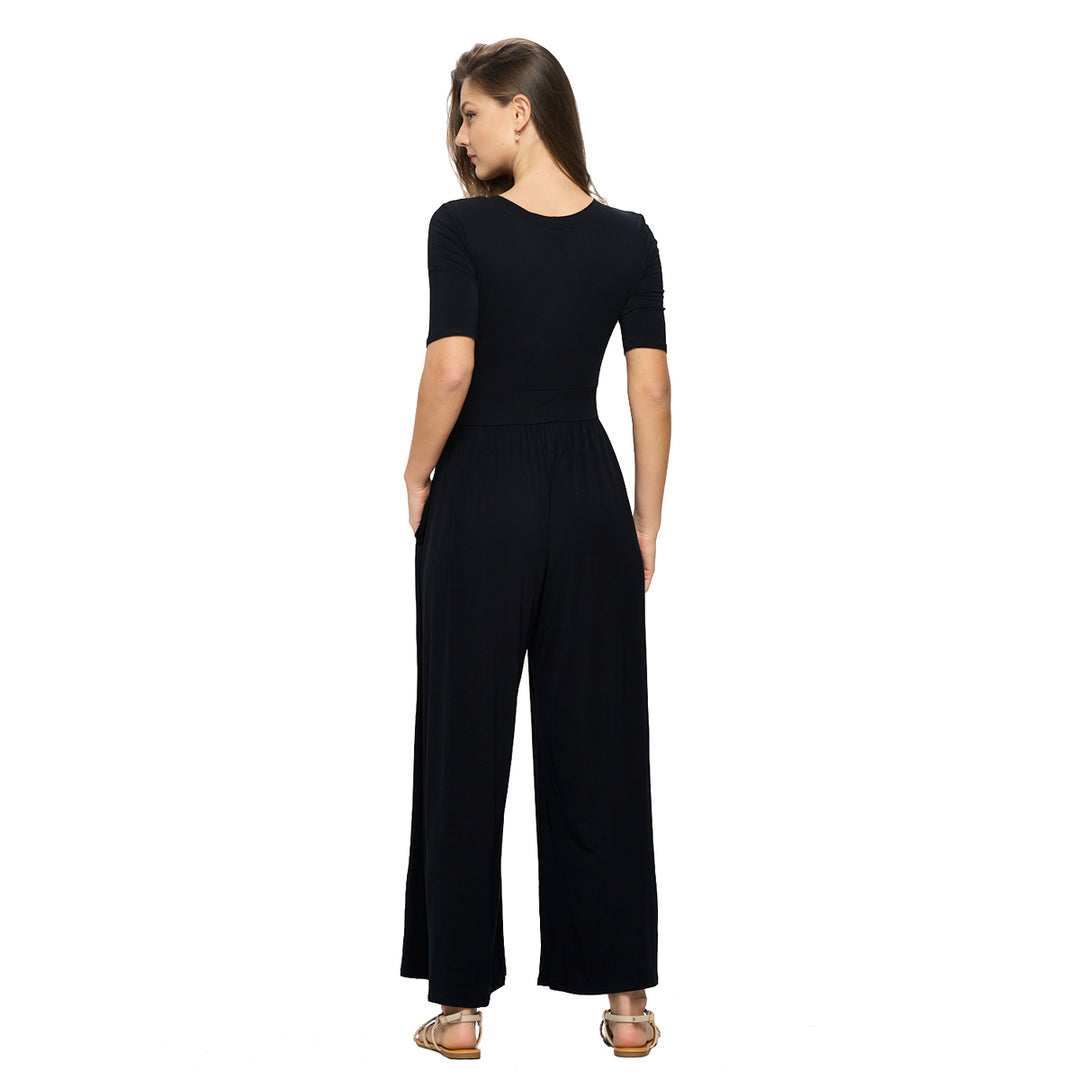 Jana Short Sleeve Knit Jumpsuit