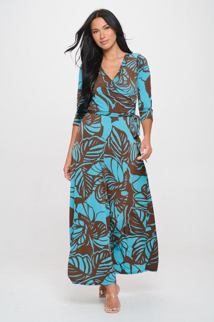 Grace Faux-Wrap Maxi Dress with Tie Waist