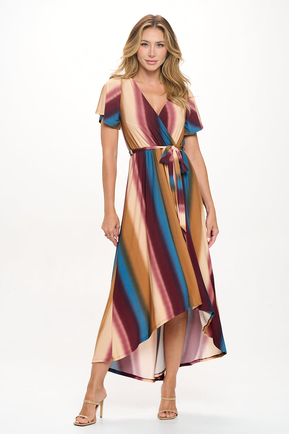 Georgia Faux Wrap Hi-Lo Dress