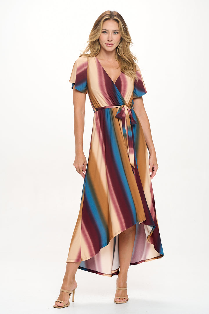 Georgia Faux Wrap Hi-Lo Dress