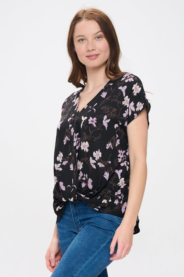 Leah Short Sleeve Woven Top