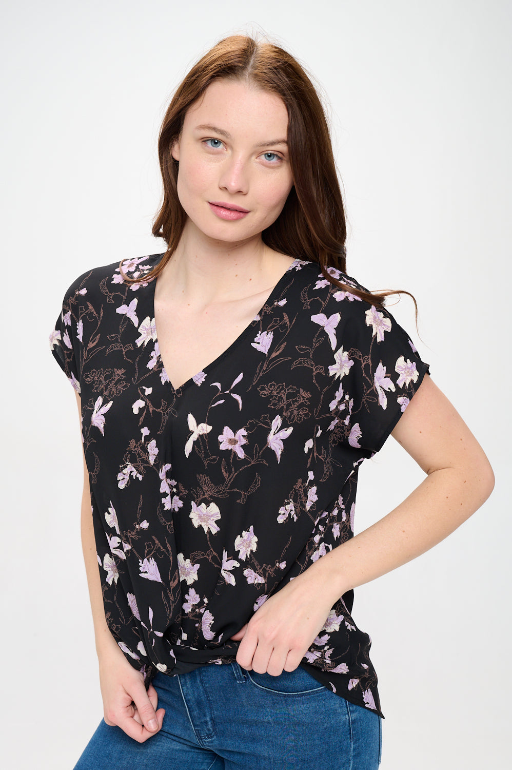 Leah Short Sleeve Woven Top