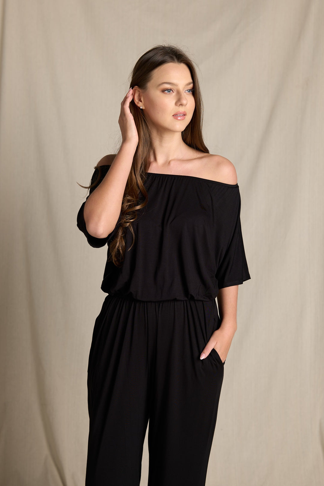 Joy Off The Shoulder Wide Leg Jumpsuit