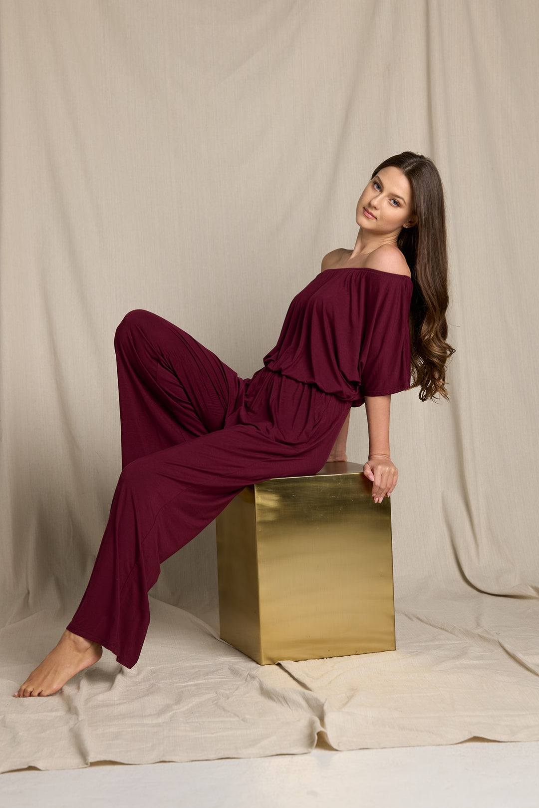 Joy Off The Shoulder Wide Leg Jumpsuit