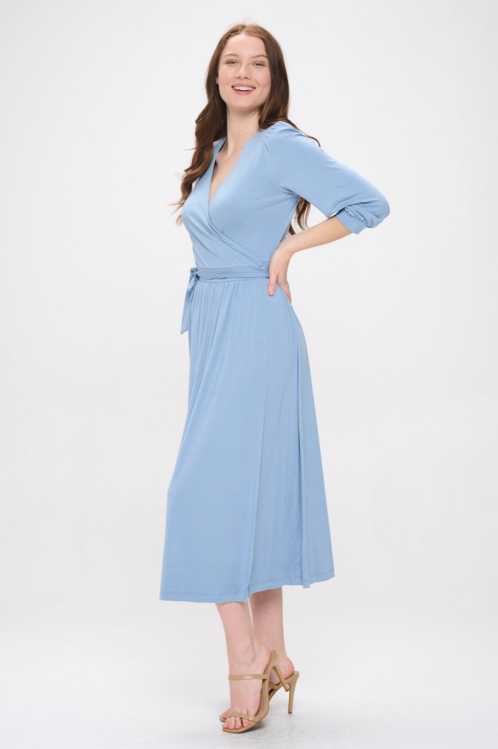 Hadley Three Quarter Sleeve Full Wrap Dress