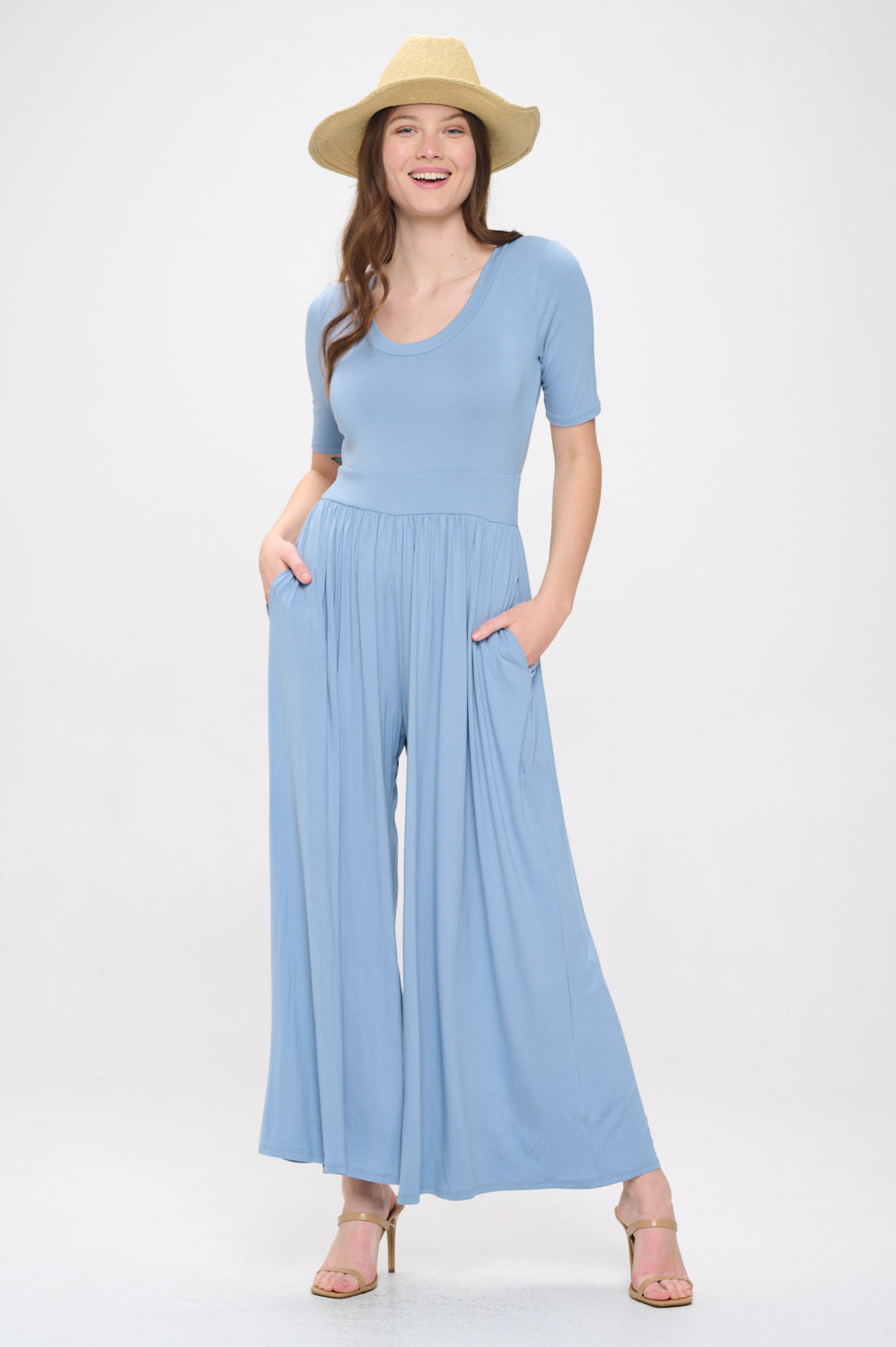 Jana Short Sleeve Knit Jumpsuit