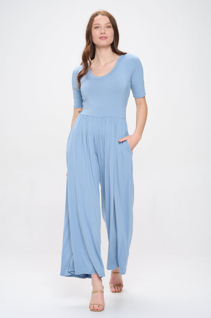 Jana Short Sleeve Knit Jumpsuit