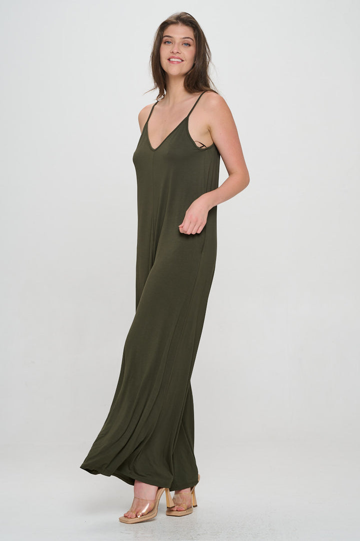 Image of West K Alaiya Knit Strappy Jumpsuit Olive